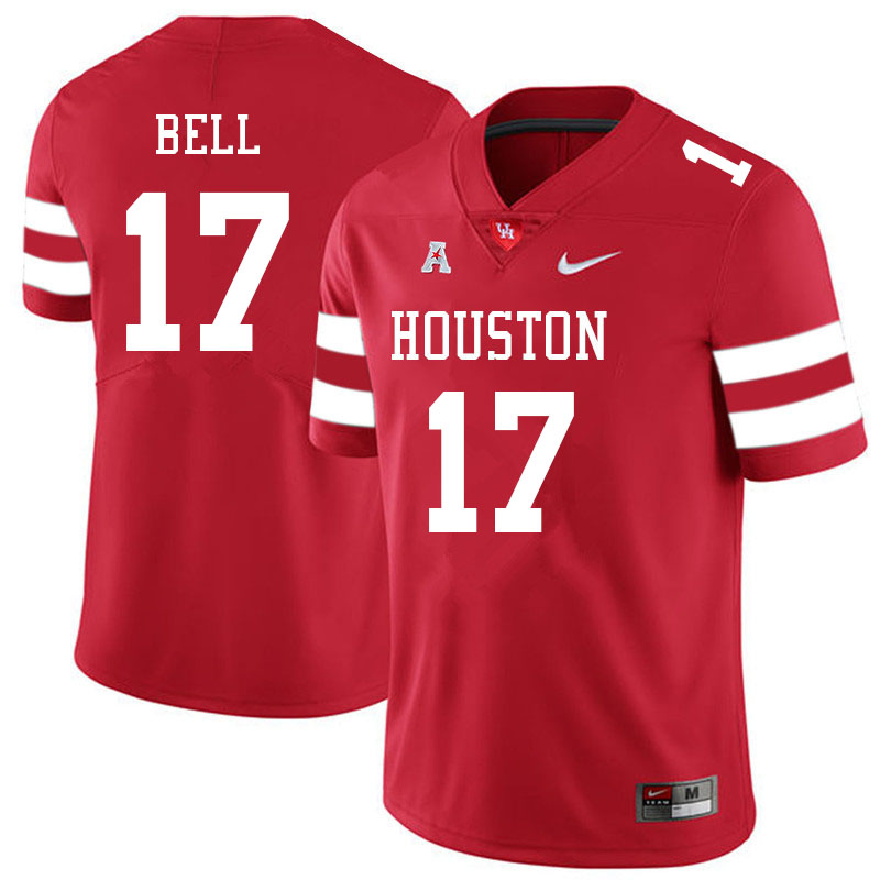 Men #17 Atlias Bell Houston Cougars College Football Jerseys Sale-Red